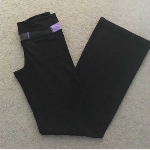 lululemon athletica Pants - Lululemon Wide Leg Black Full Length Leggings Size 4